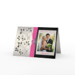 Pink and Black Thank You Card with Photo