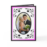 Pink and Black Thank You card with Photo Insert