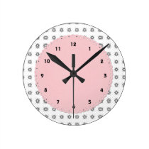Pink and Black Wall Clock wall clocks
