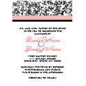 Pink and Black Wedding Invitation invitation