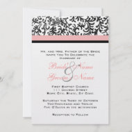 Pink and Black Wedding Invitation invitation