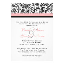 Pink and Black Wedding Invitation invitations