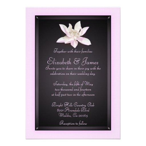 Pink And Black Wedding Invitations