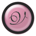 Pink And Black Wedding Monogram V Envelope Seal stickers