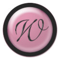 Pink And Black Wedding Monogram W Envelope Seal stickers