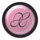 Pink And Black Wedding Monogram X Envelope Seal Sticker