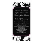 pink and black Wedding program Rack Card Template