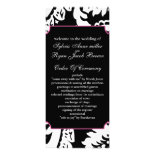 pink and black Wedding program Rack Card Template