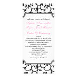pink and black Wedding program Full Color Rack Card