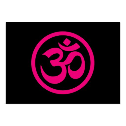 Pink and Black Yoga Om Circle Business Cards