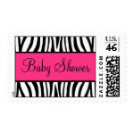 Pink and Black Zebra Baby Shower Stamp