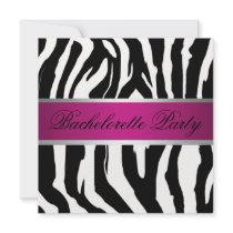 Pink and Black Zebra Bachelorette Party Custom Announcements