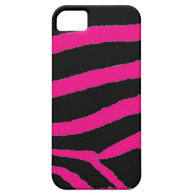 Pink and Black Zebra Fur Print iPhone 5 Case
