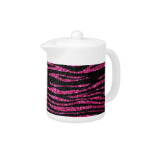 Pink and Black Zebra Print bling (faux glitter)