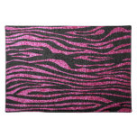 Pink and Black Zebra Print bling (faux glitter) Place Mat
