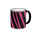 Pink and Black Zebra Stripes Coffee Mug