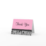Pink and Black Zebra Thank You Card
