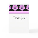 pink and blk flower thankyou cards
