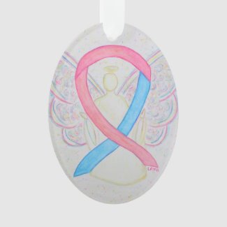 Pink and Blue Awareness Ribbon Angel Ornament