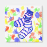 Pink and blue baby sock graphic magnets