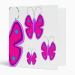 Pink and Blue Butterflies 3 Ring Binder