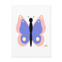 Pink And Blue Butterfly postcards