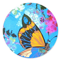 Pink and Blue Butterfly Sticker