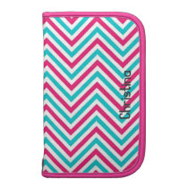 Pink and Blue Chevron Folio planners