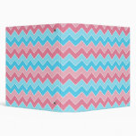 Pink and Blue Chevron Vinyl Binders