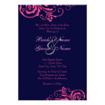 Pink and Blue Chic Wedding Invitation