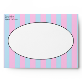 Pink and Blue Colorful Easter Eggs and Flowers Envelopes