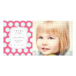 Pink and Blue Dots - Any Occasion Thank you Photo Card Template