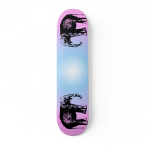 Pink And Blue Elephant Skateboard by freakmastr Pink And Blue Elephant Skateboard