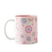 Pink and Blue Floral Mug