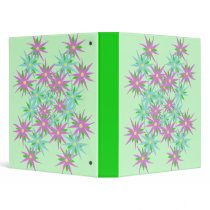 Pink and Blue Flowers Binder