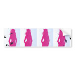 Pink and Blue Grad Silhouettes Bumper Stickers