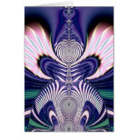 Pink and Blue Guardian Angel Fractal Greeting Cards