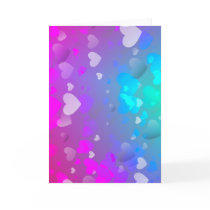 Pink and Blue Hearts Greeting Card