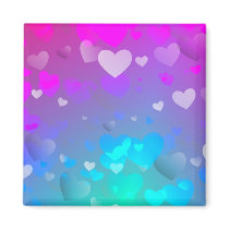 Pink and Blue Hearts Magnets