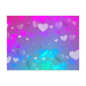 Pink and Blue Hearts postcards