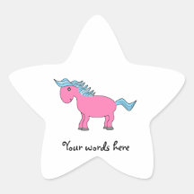Pink and blue horse sticker