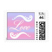 Pink and Blue Love Postage postage