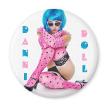 Pink and Blue Fridge Magnet