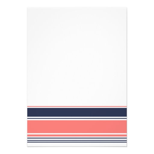 Pink and Blue Modern Stripes Wedding Invitation