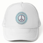 PINK AND BLUE PEACE SIGN hats