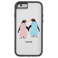 Pink and blue Penguins holding hands. Tough Xtreme iPhone 6 Case
