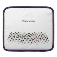 Pink and blue Penguins holding hands. iPad Sleeve
