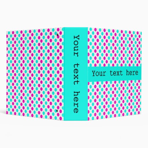 Pink and Blue Polka Dots 3 Ring Binder