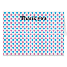 Pink and blue polka dots greeting cards