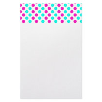Pink and Blue Polka Dots Stationery Paper